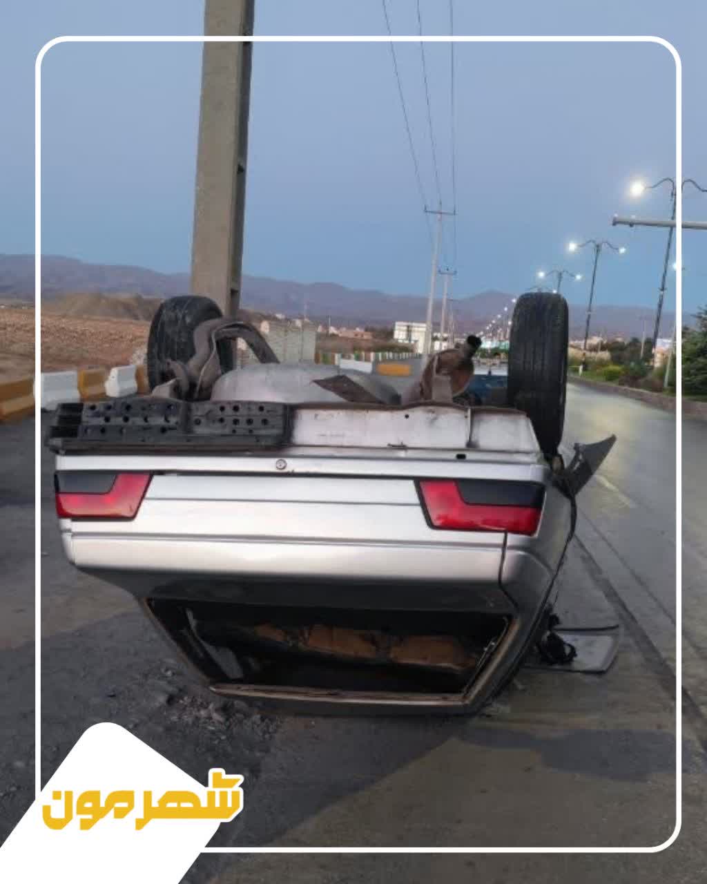 🚨 #خبر | واژگونی پژو ۴۰۵ در طرقبه